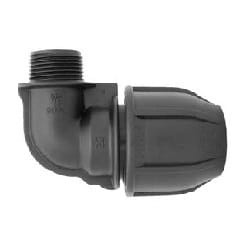 PE-rörböj 25x1/2 med skruvanslutning